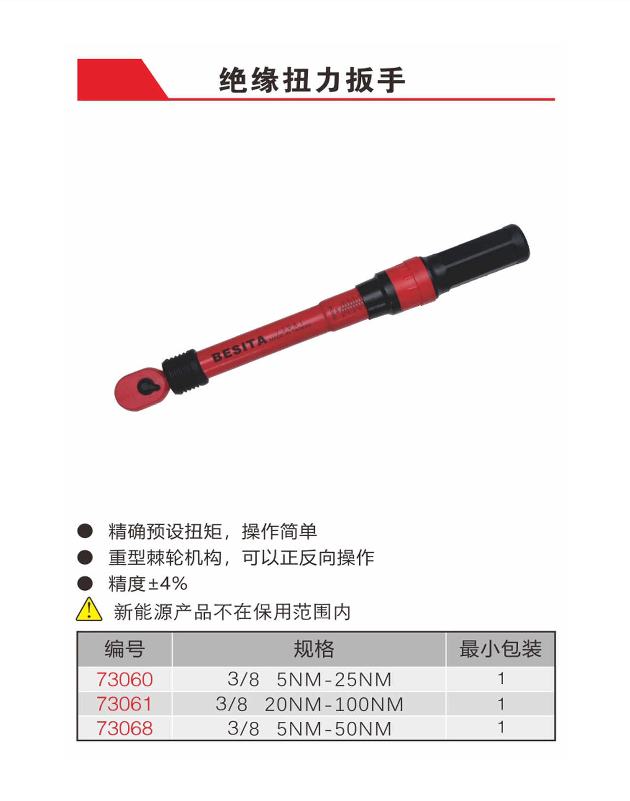 絕緣扭力扳手（NO.73060-73068)